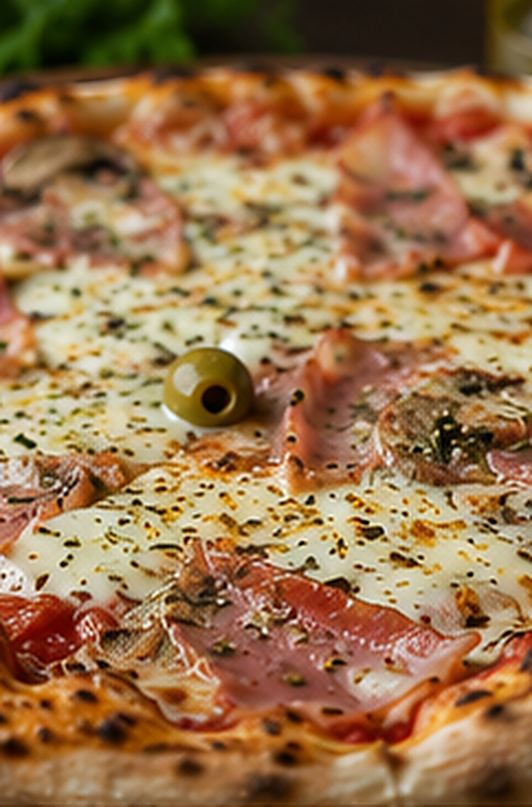 Pizza sa pršutom i sirom iz peći